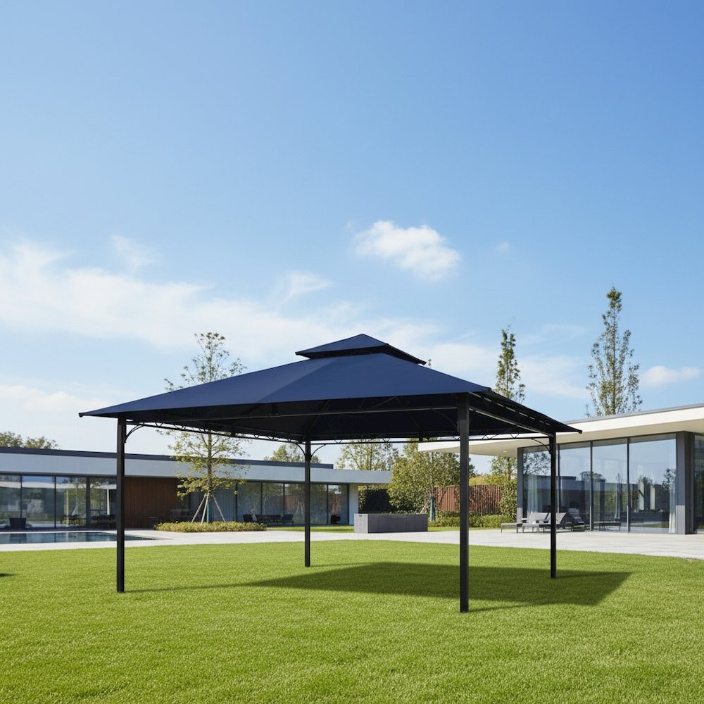 Replacement Canopy, Navy Blue Polyester Fabric, 10 ft. Vented Gazebo Top. Picture 3