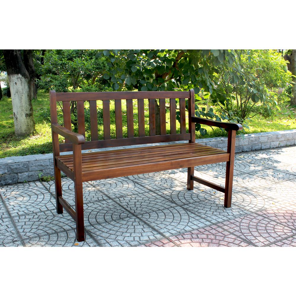 Outdoor 4 Foot Wood Bench. Picture 1