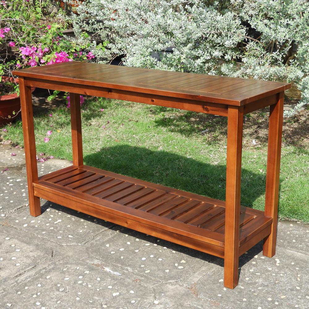 Highland Acacia 48 Inch X 16 Inch Console Table, stain. Picture 1