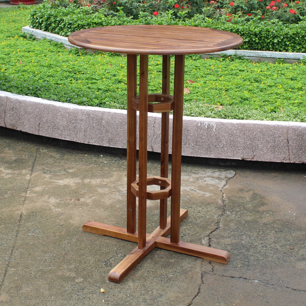 Highland Acacia Wood Bar-height Bistro Table. Picture 1