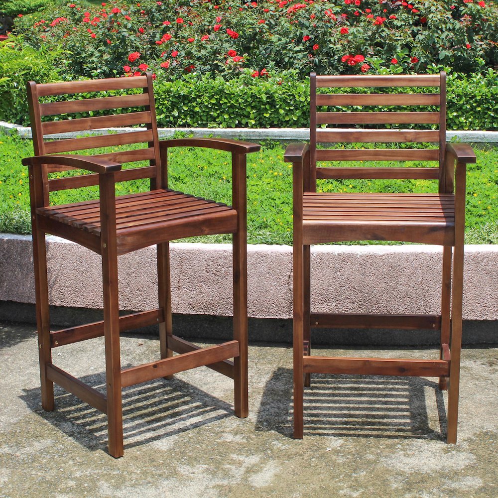 Highland Acacia Maine Bar Stool (Set of 2). Picture 4