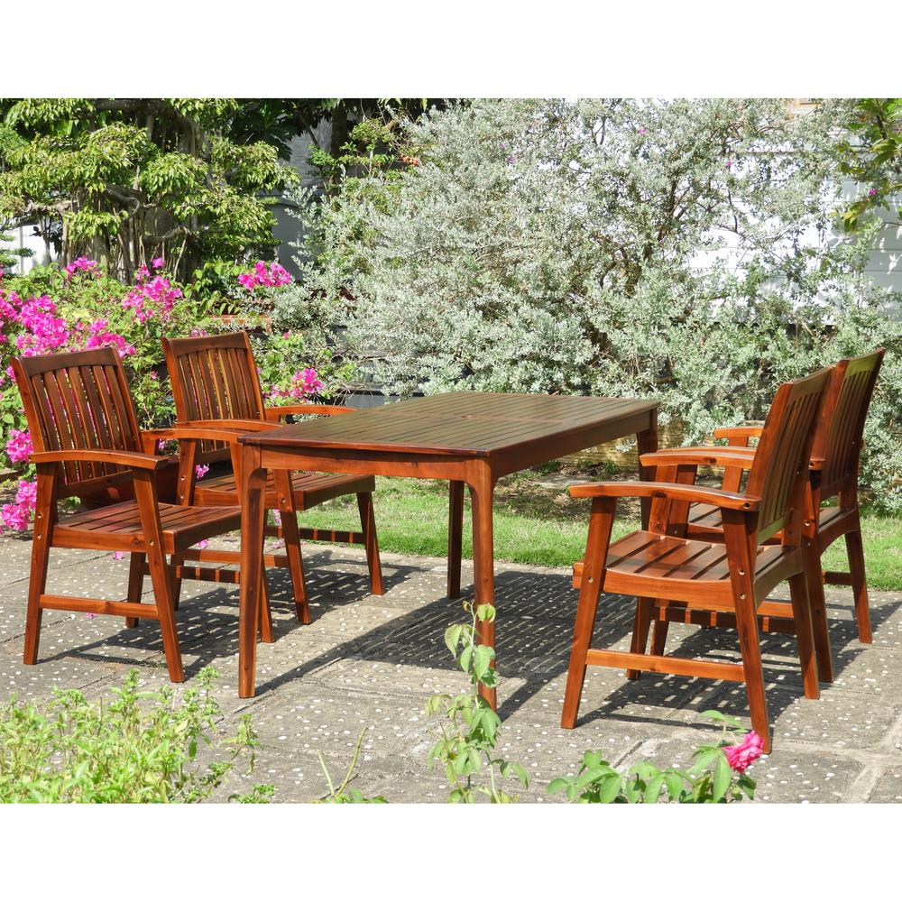 Highland Acacia Wood Dining Set. Picture 1