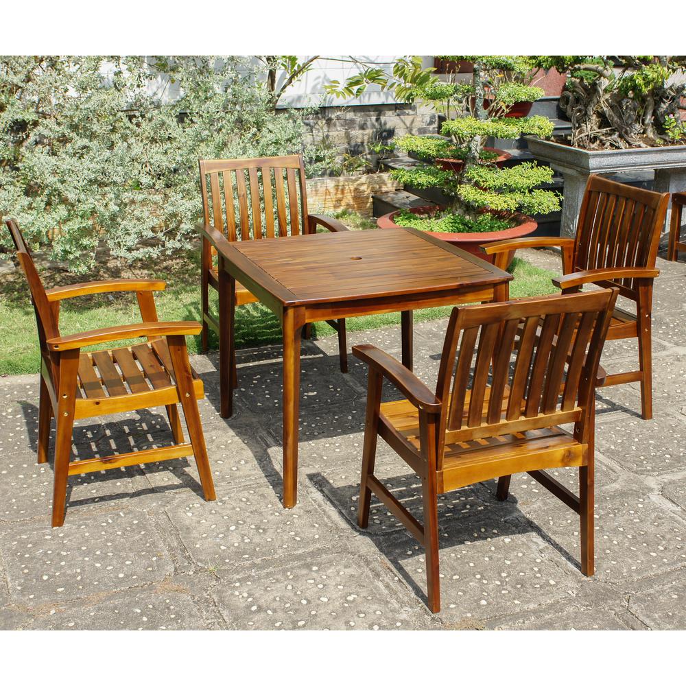 Highland Five Piece Dining Group, stain. Picture 1