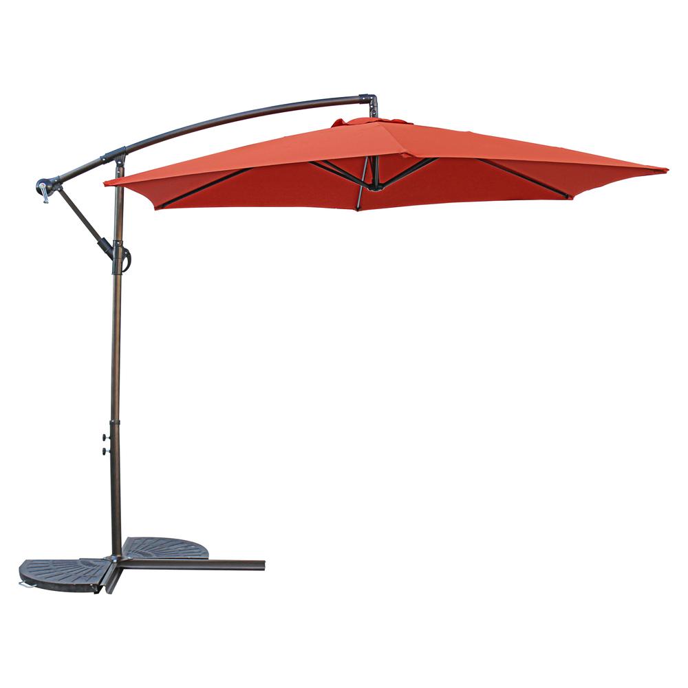 St. Kitts 10 Foot Cantilever Crank Umbrella, Terra Cotta. Picture 1