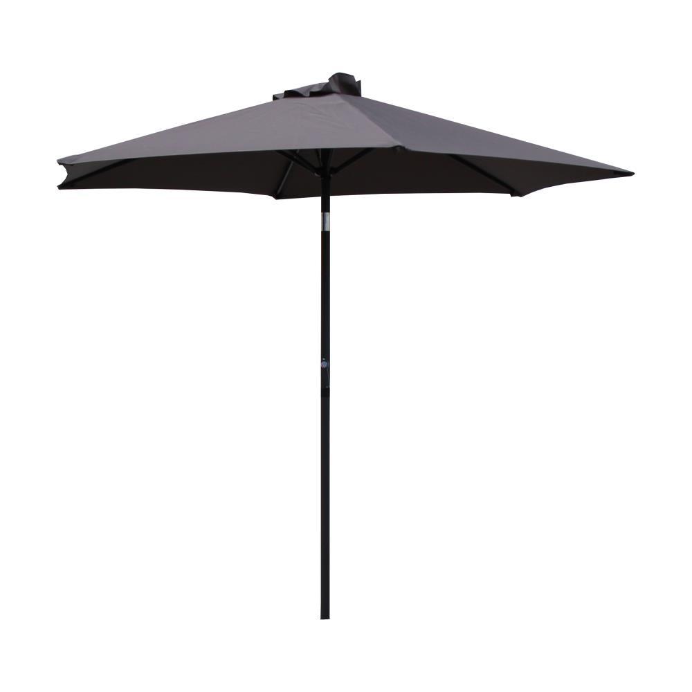 St. Kitts Aluminum Tilt and Crank 10-foot Outdoor Umbrella, Grey color. Picture 1