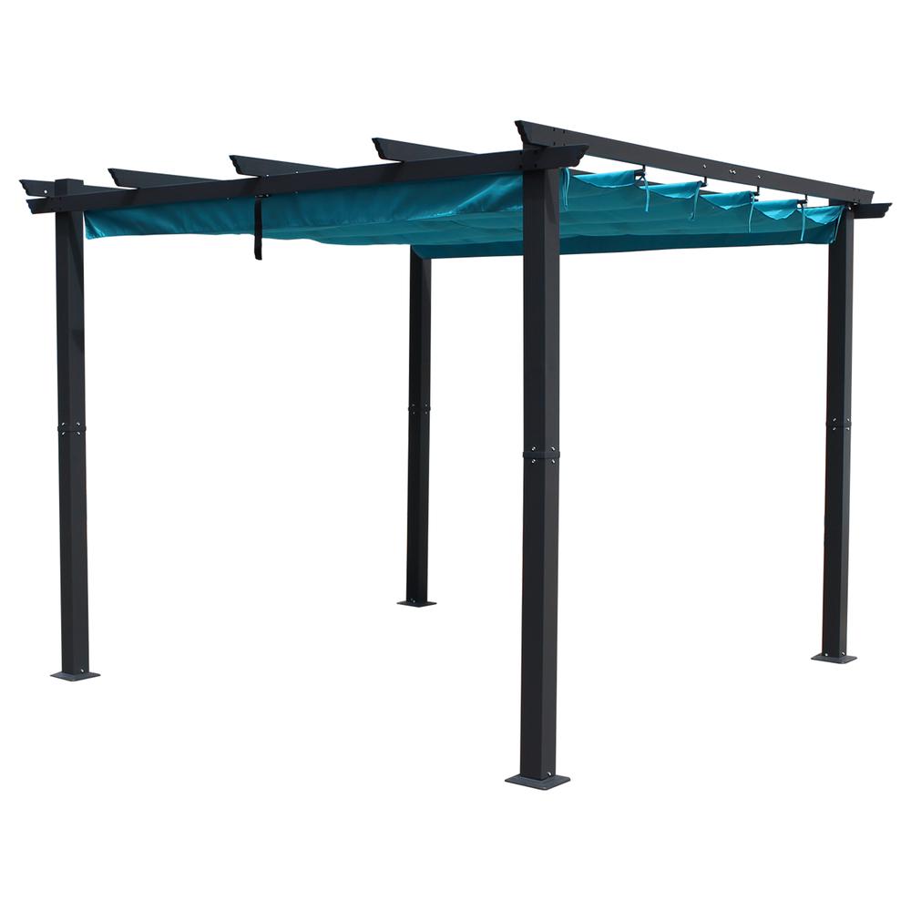 3 Meter Aluminum Framed Pergola, Aqua Blue. Picture 1