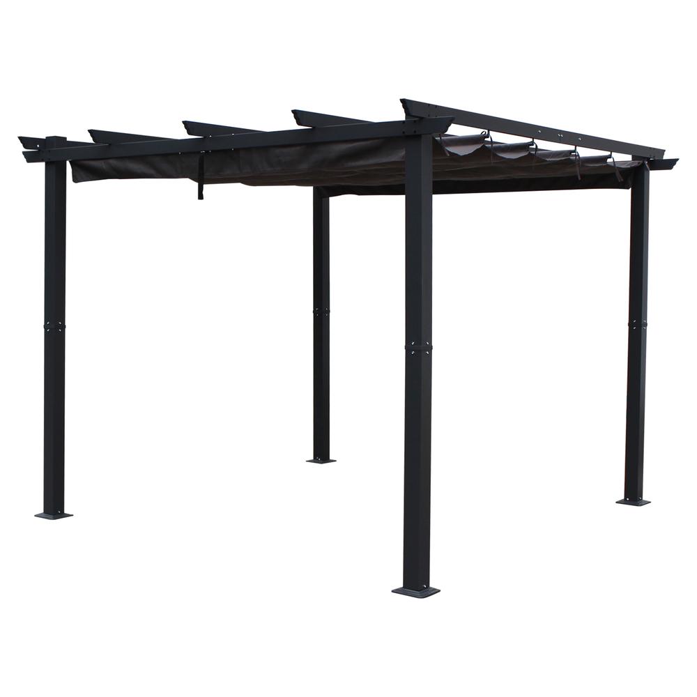 3 Meter Aluminum Framed Pergola, Grey. Picture 1
