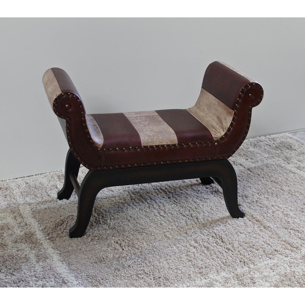 Faux Leather Vanity Stool. Picture 1