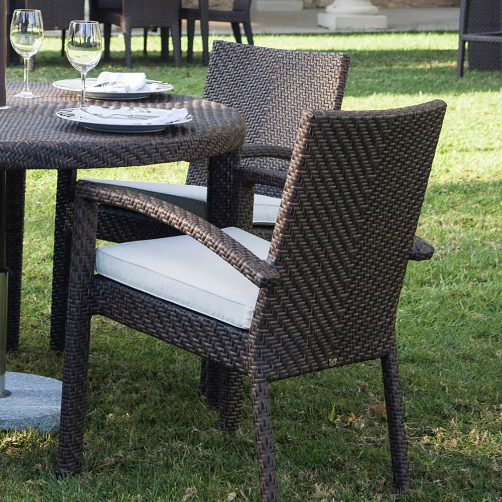 Soho 5-Piece Square Dining Arm Chair Set with Cushions. Picture 2