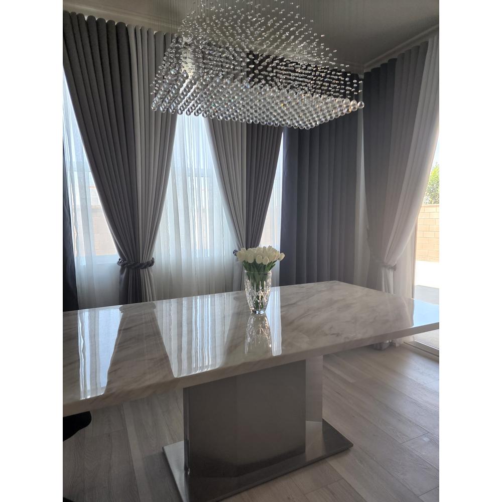 Marble Table With Stainless Steel Base. Picture 2