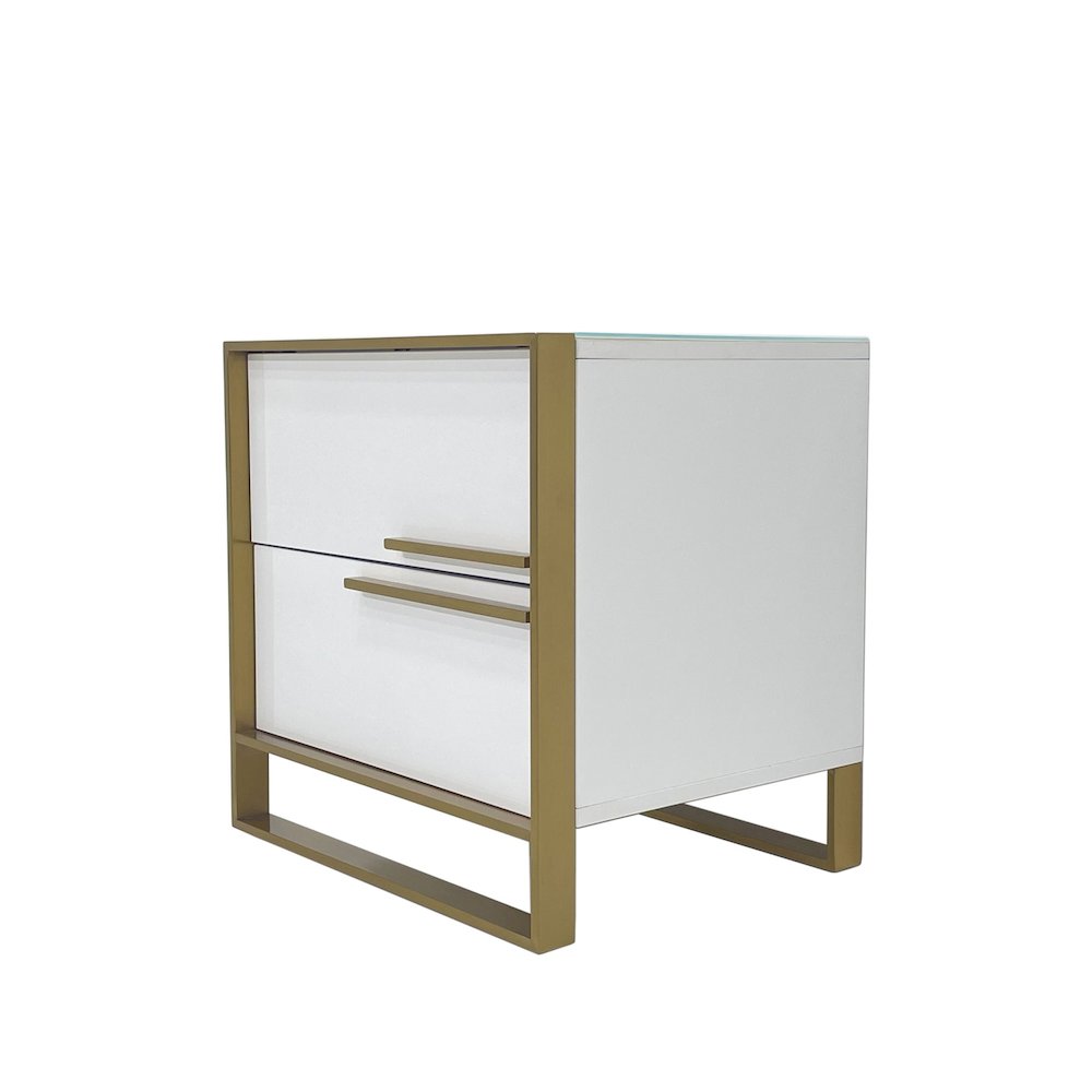 MDF Night Stand with Matte Gold Frame. Picture 2