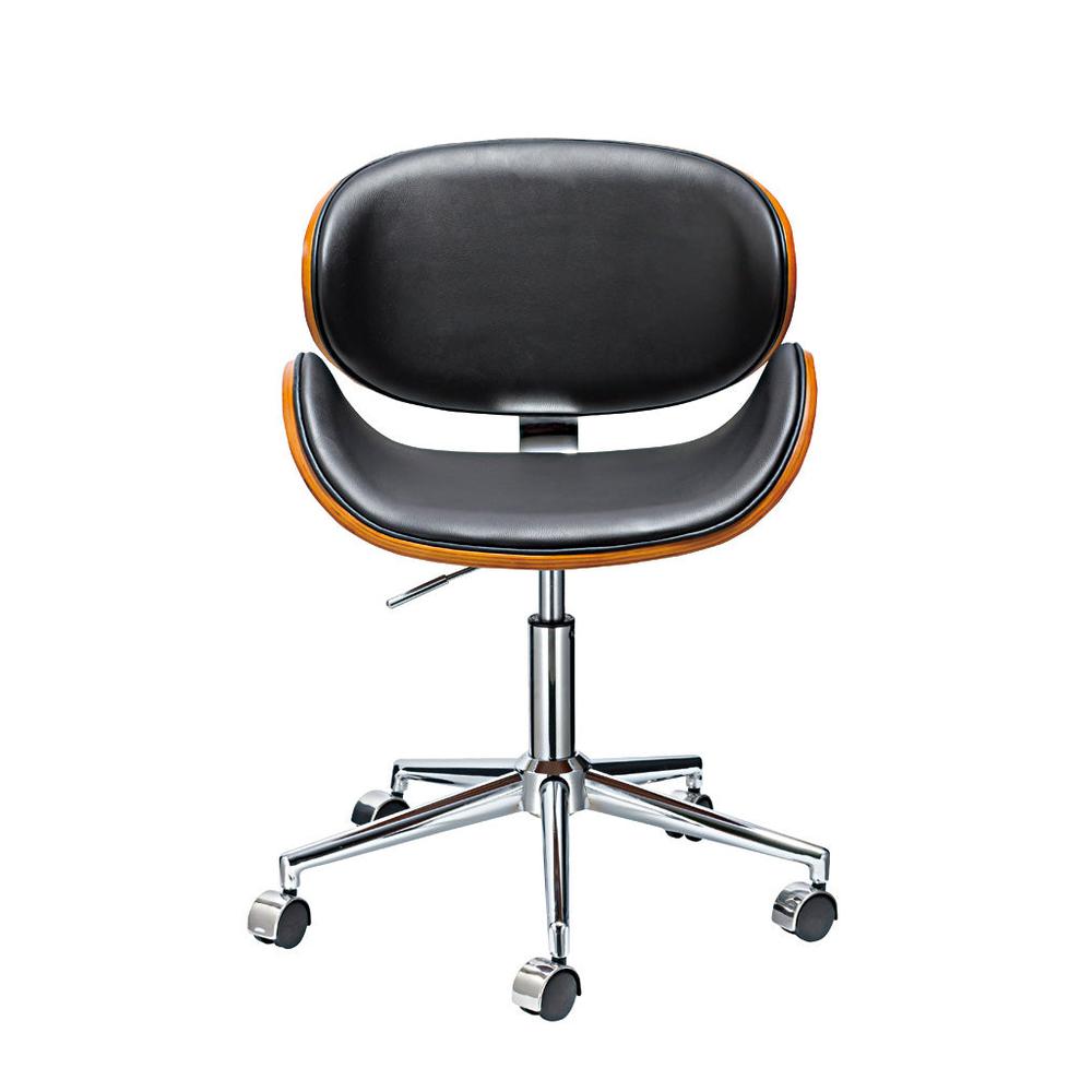 Office Chair W/ Wood Seat And Pu Cushion. Picture 2