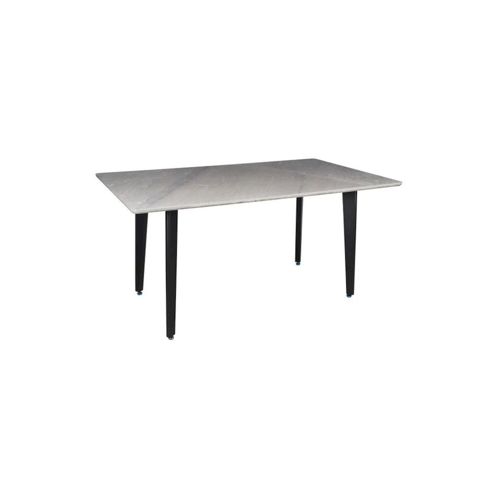 Dining Table with Sintered Stone Top and Metal Black Legs. Picture 1