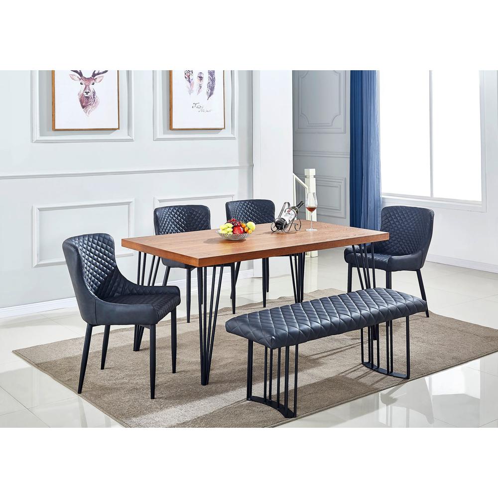 Contemporary Upholstered Dining Bench With Black Sanded. Picture 2