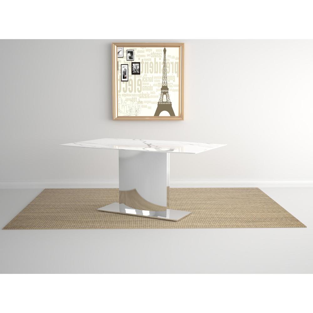 Marble Table With Stainless Steel Base. Picture 2