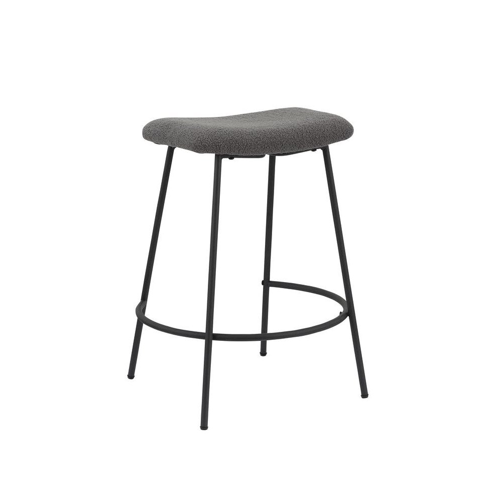 Teddy Fabric 25.5''H Stool With Metal Leg, Set Of 2. Picture 1
