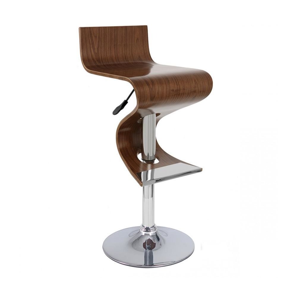 Walnut Wood Bar Stool. Picture 1