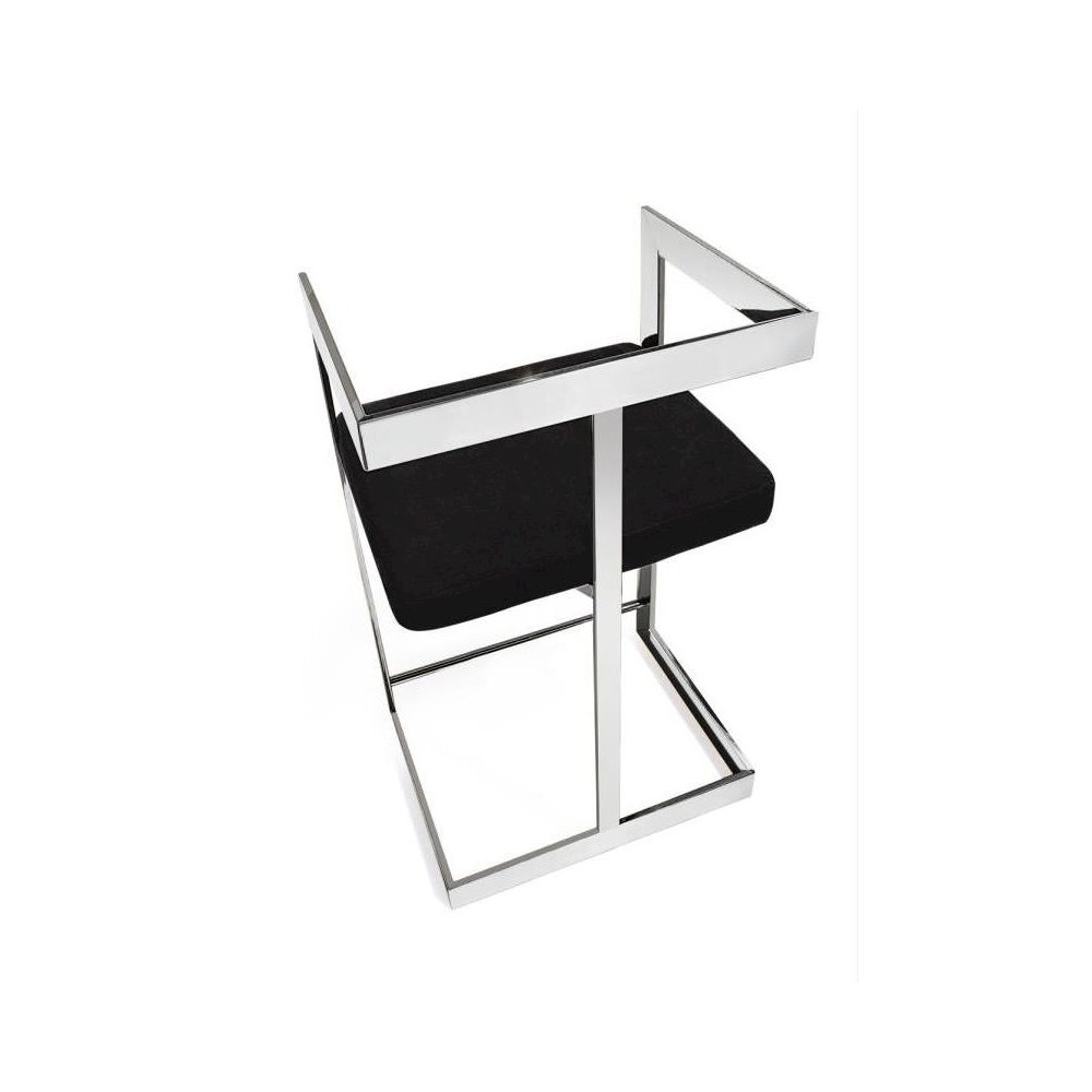 Counter Chair, 26", Black, Stainless Steel Base. Picture 2