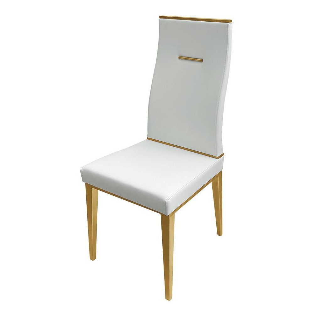 Dining Chair With Brushed Gold Base, Set Of 4. Picture 1