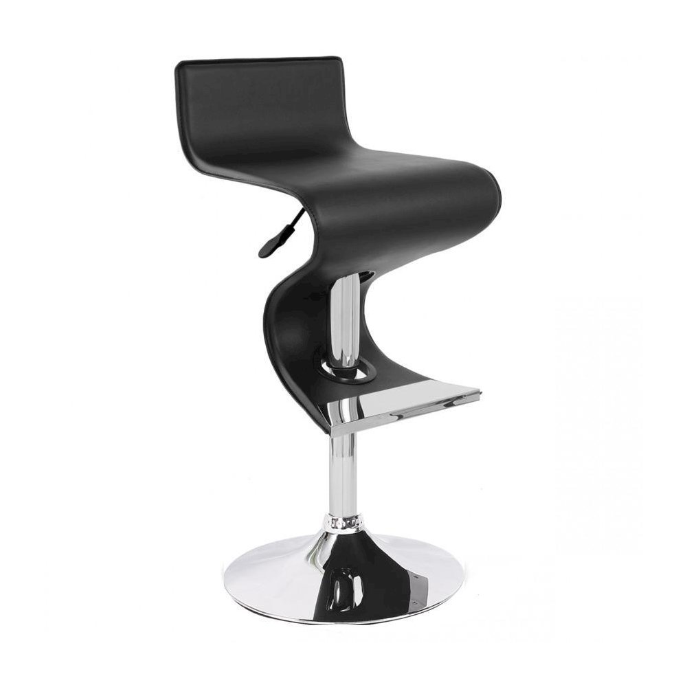 Bar Stoolw/Black Pu. Picture 1