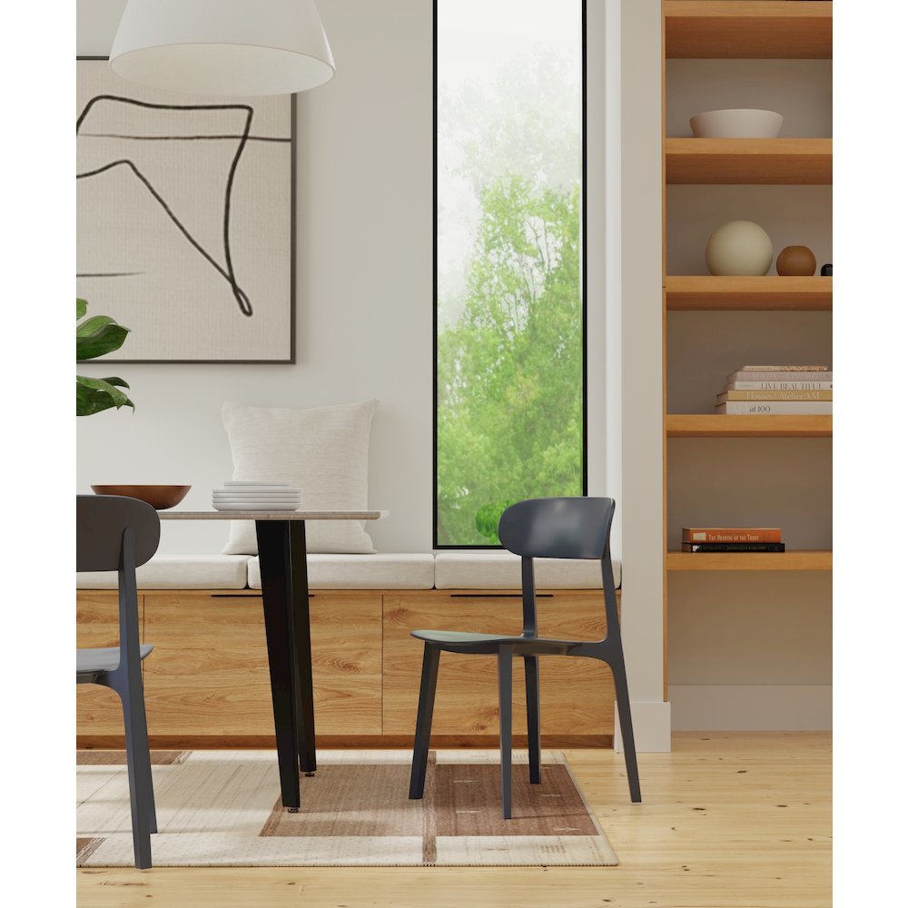 Dining Table with Sintered Stone Top and Metal Black Legs. Picture 5