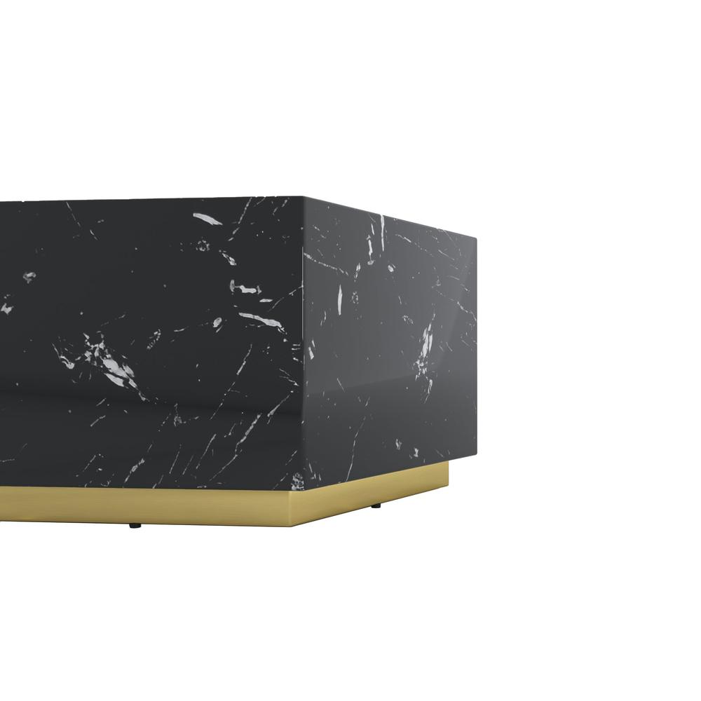 Hexagon MDF Coffee Table in Black. Picture 2