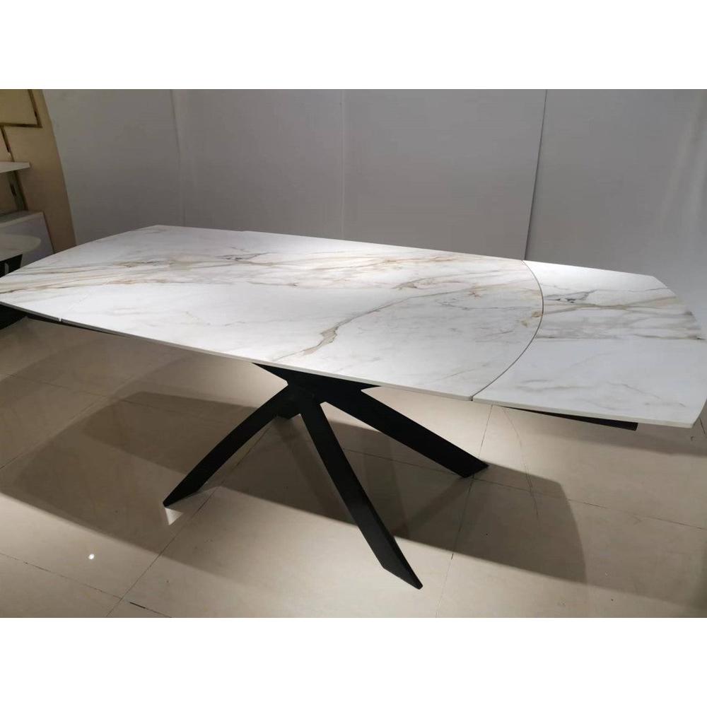 Dining table with Sintered stone top and black metal legs. Picture 3