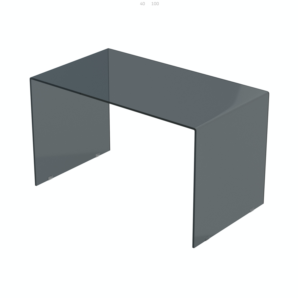 Grey Glass Desk, 50"X27.5"X29"H. Picture 1