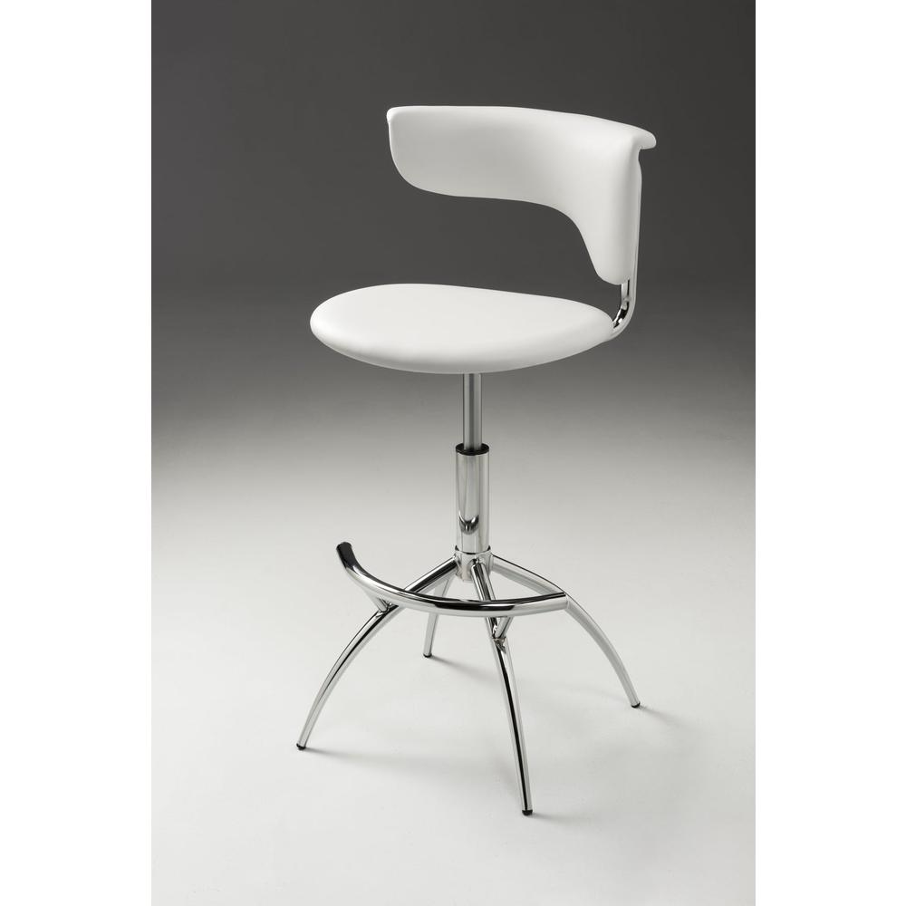 Pu Barstool W/ Chrome Legs, Set Of 2. Picture 1