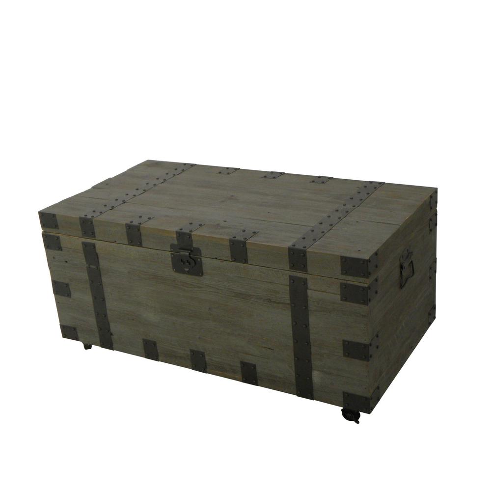 Trunk Coffee Table With Reclaim Wood And Black Metal. Picture 1