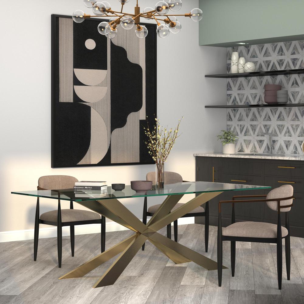 87'' Dining Table With Gold Base. Picture 2