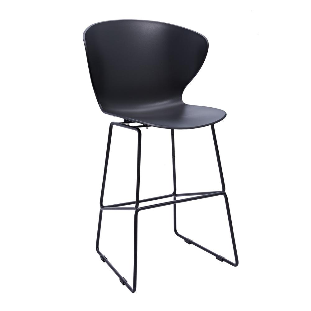 Midcentury Polypropylene Counter Stool With Metal Legs, Set Of 2. Picture 1
