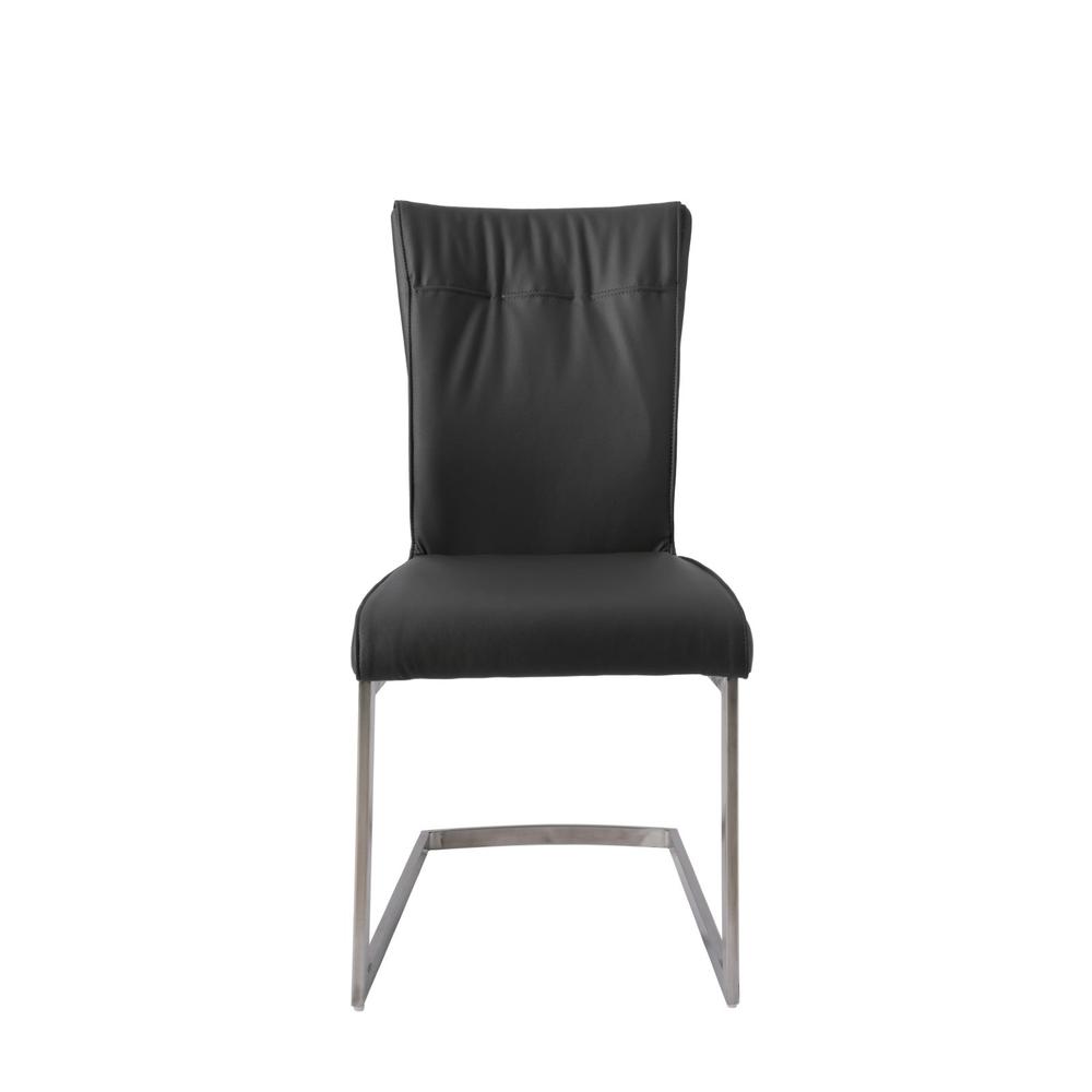 Dining Chair With Pu Seat And Brushed Stainless Steel Leg, Set Of 2. Picture 2