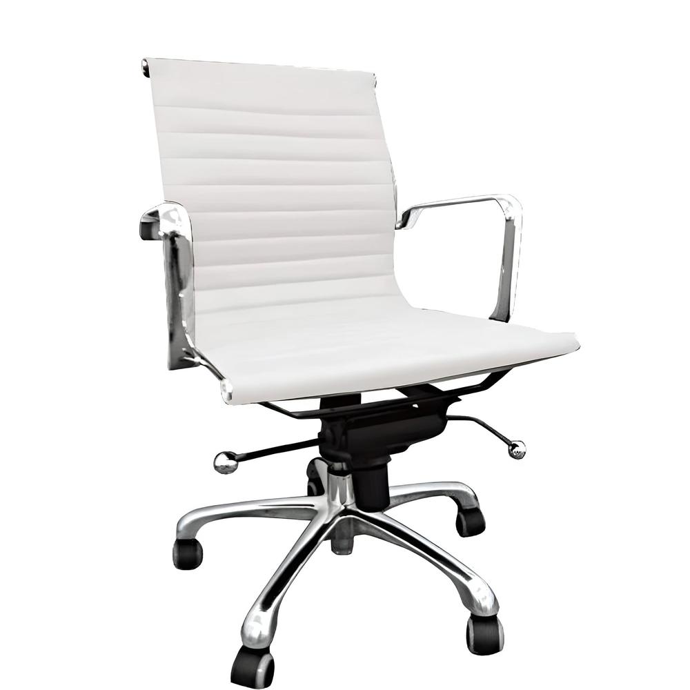 Low Back Leatherette Office Chair W/ Recliner, Locks, Swivel. Picture 1