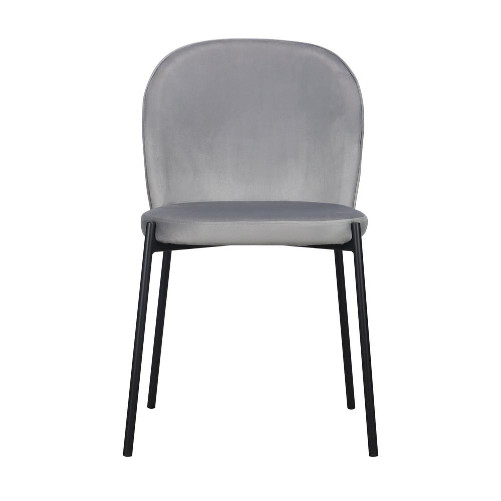 Dining Chair with Fabric Seat and Black Metal legs, Set of 2. Picture 1