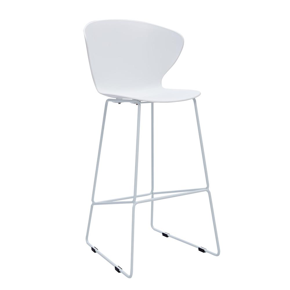 Midcentury Polypropylene Counter Stool With Metal Legs, Set Of 2. Picture 1