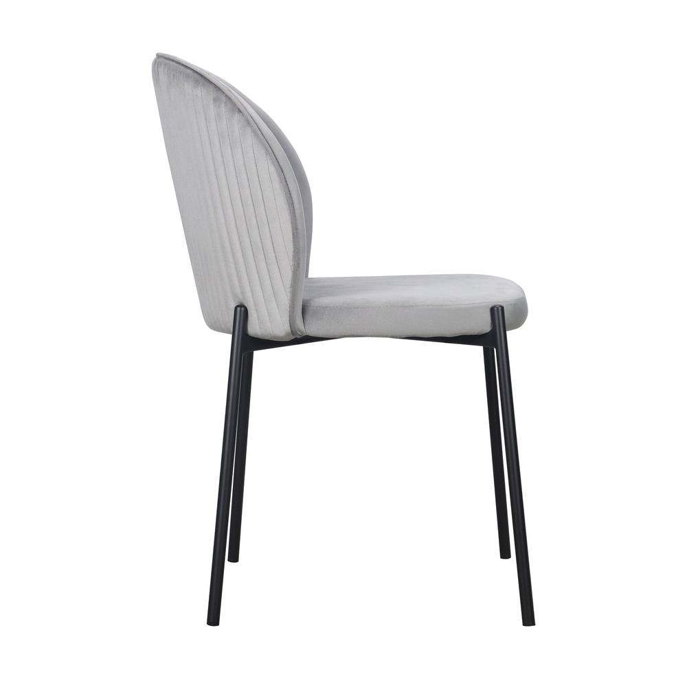 Dining Chair with Fabric Seat and Black Metal legs, Set of 2. Picture 4