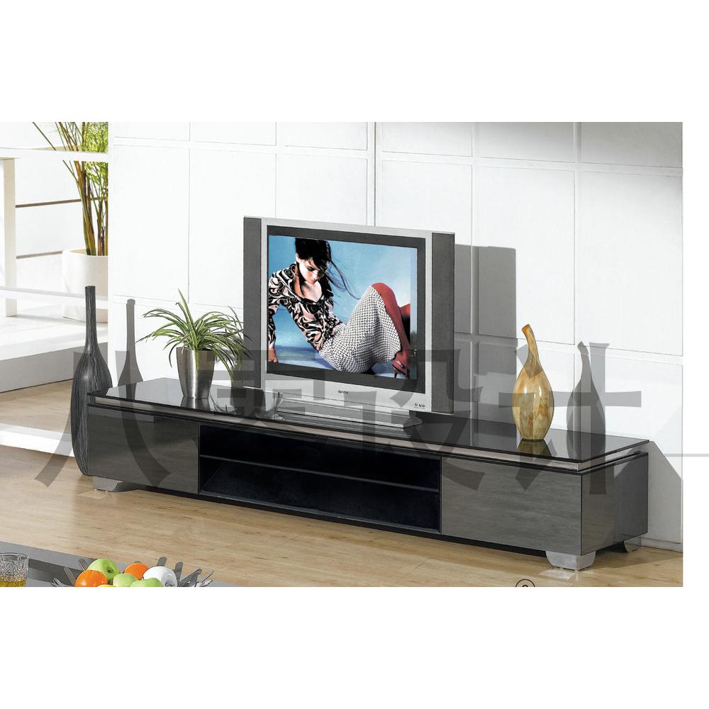Tv Stand W/Shelf N Drawer 71"X18"X16",Black/Gray. Picture 1