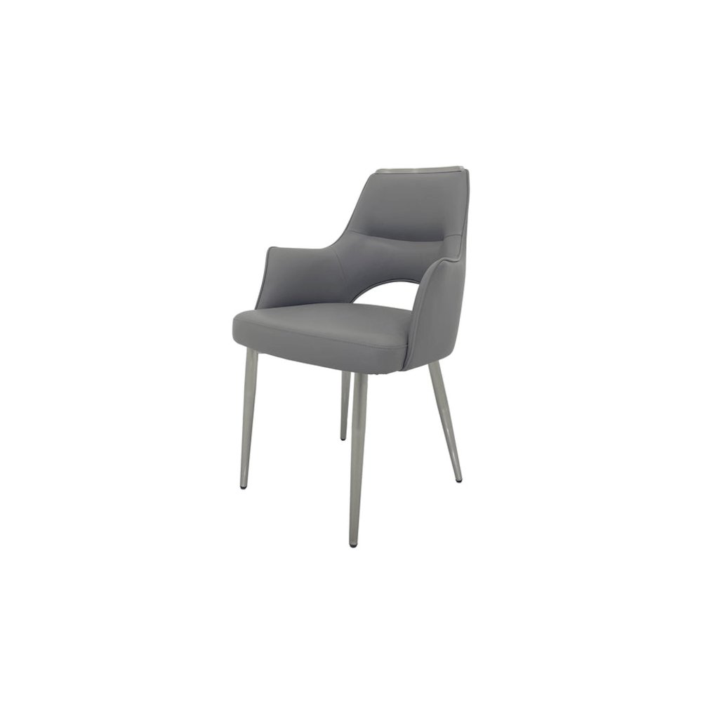 Set of 2 Dining Chair with PU Seat and Matte Gold Legs. Picture 3