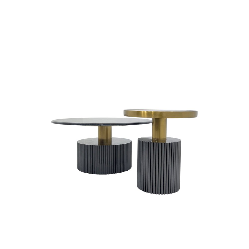 Coffee Table with Marble Top and Matte Gold Frame. Picture 6