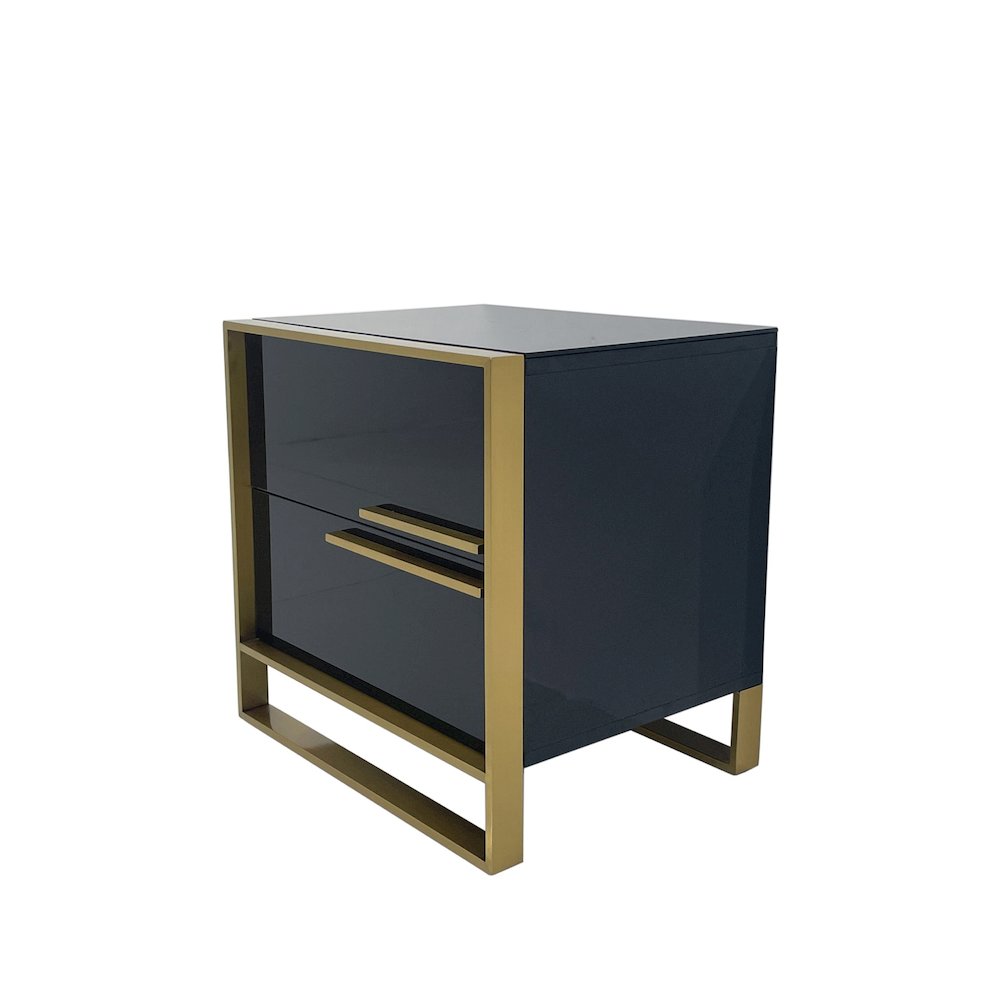 MDF Night Stand with Matte Gold Frame. Picture 1
