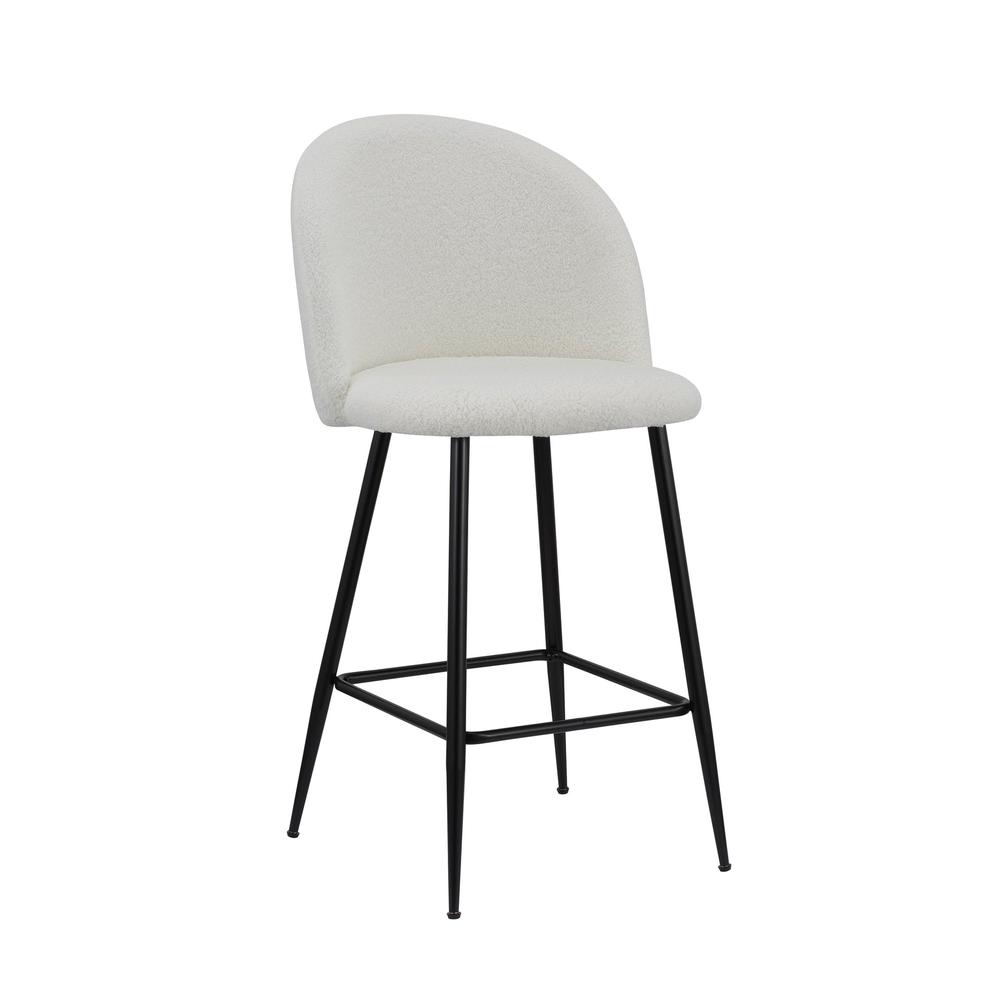 Teddy Fabric 26''H Stool With Metal Leg, Set Of 2. Picture 1
