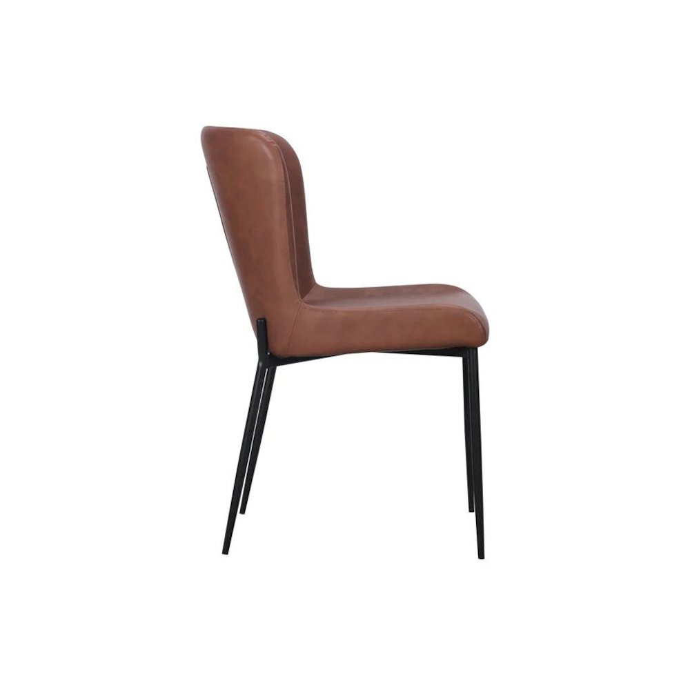 Dining Chair with PU Seat and Black Metal legs, Set of 2. Picture 3