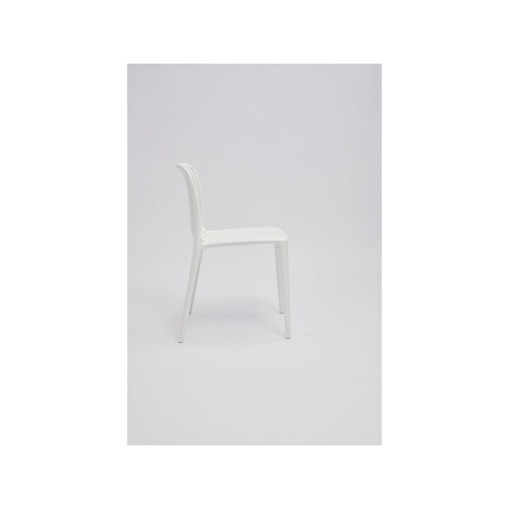 Set of 4 Polypropylene Side Chair, White. Picture 2