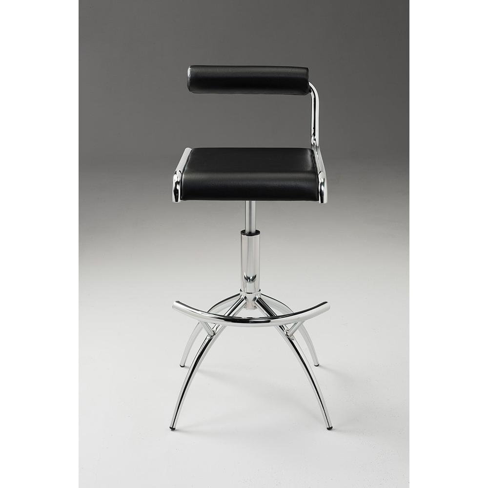 Pu Barstool W/ Chrome Legs, Set Of 2. Picture 1