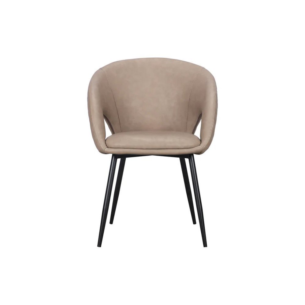 Dining Chair with PU Seat and Black Metal legs, Set of 4. Picture 3