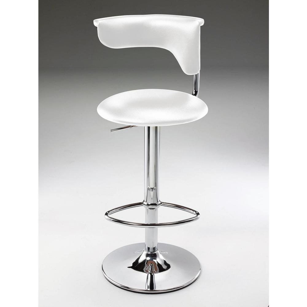 Bar Stool, Adj High, White. Picture 1