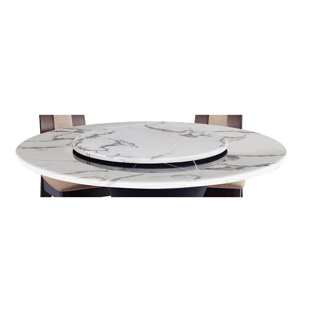 Marble Lazy Susan White With Gray Veins. Picture 1