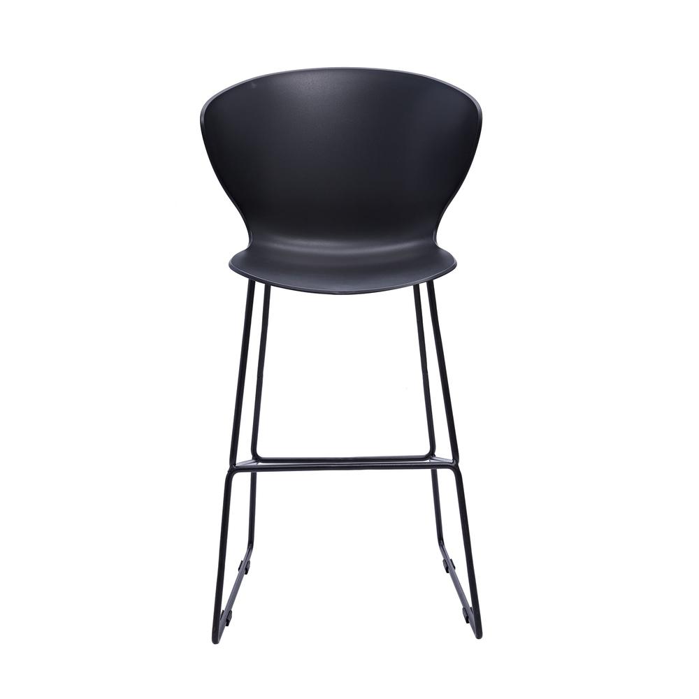 Midcentury Polypropylene Counter Stool With Metal Legs, Set Of 2. Picture 2