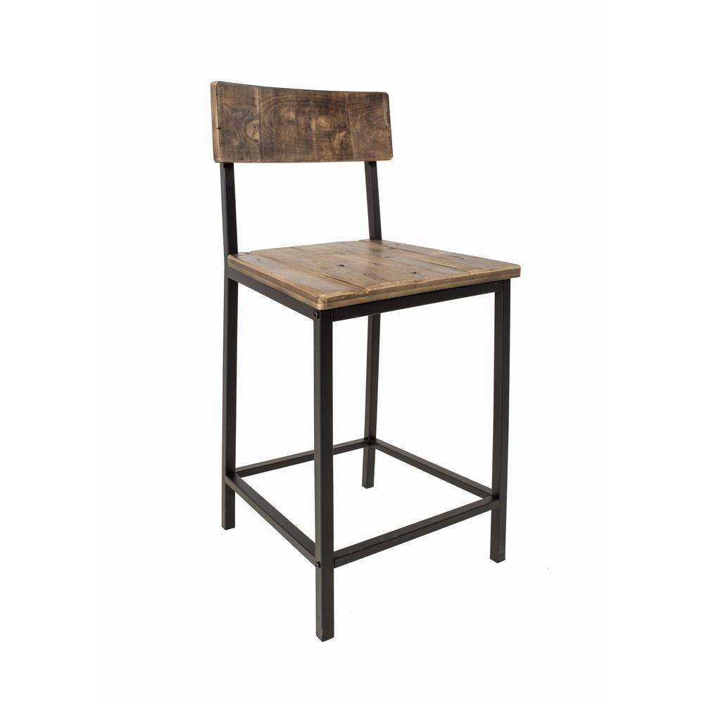Reclaimed Wood Counter Stool, Set Of 2. Picture 1